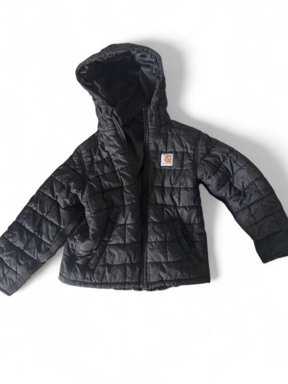 Carhartt Kids Black Quilted Hooded Puffer Jacket